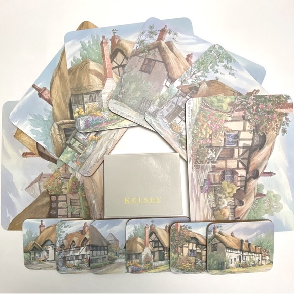 NWT Set of 6 Melamine Table Mats and Matching Coasters - Picture 7 of 12